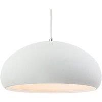Netlighting Costa 1 Light Dome Ceiling Pendant Rough Sand White E27