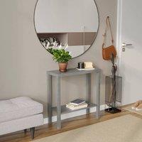 Havendro Cedar Grey Console Table 2 Tier Wooden Narrow in Light Grey
