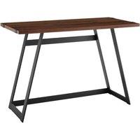 Havendro 42 Dark Walnut Computer Desk Rustic with Angled Metal Legs