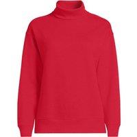 Lands' End Women's Serious Sweats Roll Neck Sweatshirt in Red | Size: 14-16