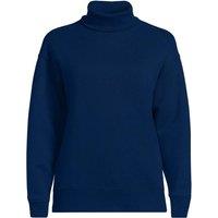 Lands' End Women's Serious Sweats Roll Neck Sweatshirt in Navy | Size: 16-18