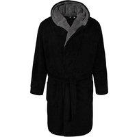 D555 Men's Newquay Hooded Kingsize Dressing Gown in Black | Size: 2XL