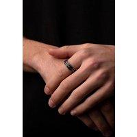 Outrage London Men's Silver Personalised Rope Band Ring | Size: 11