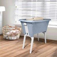 Havendro Blue Large Laundry Basket Foldable Collapsible Legs Storage Bin