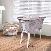 Havendro Grey Large Laundry Basket Foldable Collapsible Legs Storage Bin