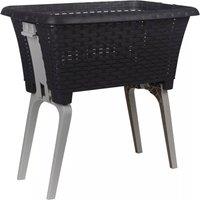 Havendro Anthracite Large Laundry Basket Foldable Collapsible Legs Storage Bin in Black