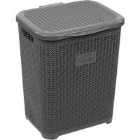 Havendro Grey 45L Laundry Basket Plastic Hamper Lid Handles