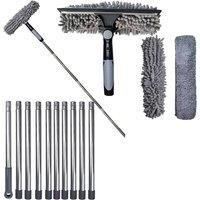 VOGREX 15 FT Squeegee Window Cleaner Duster 2 in 1 in Grey