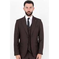 V2 Classic Men's Ralph Three Piece Brown Suit in Dark Brown | Size: 40R