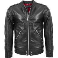 House of Leather Men's Mens Real Leather Biker Jacket Andy Black | Size: Small