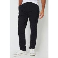 Saltwell Men's Stretch Cotton Blend Cargo Trousers in Black | Size: 32