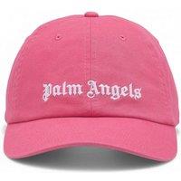 Palm Angels Men's Embroidered Gothic Intarsia Logo Cap Pink White
