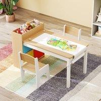 Costway Wooden Kids Craft Study Desk w/Shelves Activity Desk & Chair