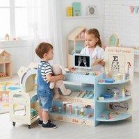 Costway Kids Doctor Play Set Wooden Pretend Hospital Office Kit