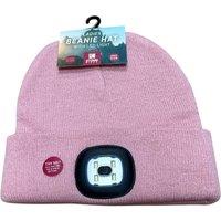 Storm Ridge Women's Pink Beanie Hat With LED Light Torch in Baby Pink