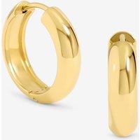 Jon Richard Women's Waterproof Gold Plated Small Flat Surface Hoop Earrings