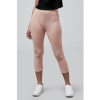 Enorsia Women's Cropped High Waist Leggings in Nude | Size: 16