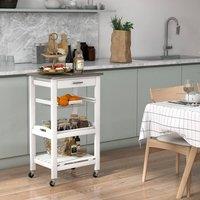 Costway 4-Tier Utility Serving Cart Rolling Kitchen Storage Trolley w/Drawer in White