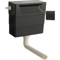 Balterley Universal Dual Flush Side Inlet & Square Flush Plate, Matt Black/Black in Black
