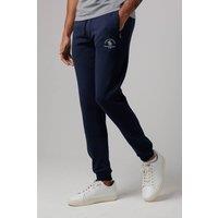 Santa Barbara Polo & Racquet Club Men's Cotton Rich Joggers with Zipped Pockets & Drawstring Waist in Navy | Size: Medium