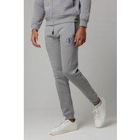Santa Barbara Polo & Racquet Club Men's Cotton Rich Joggers with Zipped Pockets & Drawstring Waist in Grey | Size: XL