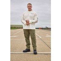BadRhino Men's Cargo Trousers in Dark Olive | Size: 42