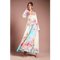 Coast Women's Placement Print Wrap Front Gown | Size: 12