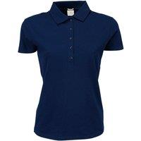 TEE JAYS Women's Luxury Stretch Short Sleeve Polo Shirt in Navy | Size: 3XL