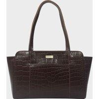 Assots London Women's 'JUDITH' Croc Real Leather Shoulder Bag in Brown