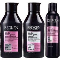 Redken Women's Trio: Acidic Color Gloss Shampoo 300ml, Conditioner 300ml & Treatment 237ml in Clear