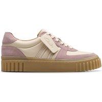 Clarks Women's Mayhill Lace Light Pink Combination Trainers | Size: 4-Standard Fit