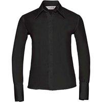 Russell Collection Women's Ultimate Non-Iron Long-Sleeved Shirt in Black | Size: 12