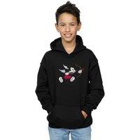 Disney Boy's Mickey Mouse Love Cherub Hoodie in Black | Size: 12-13 Years