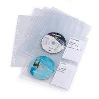 Durable CD & DVD Pockets - 2 Sided Wallet for 4 Disks - 10 Pack - A4 Clear
