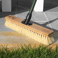 Charles Bentley Charnwood 18" Dual Fill Broom Garden Maintenance Wood Green in Natural