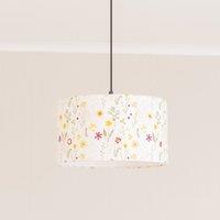 ValueLights Flora Delicate Flower Embroidered Fabric Drum Lamp Shade | Size: 10 inches