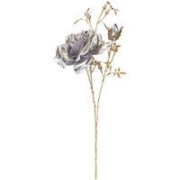 VFM e-Store Christmas Rose Spray Pick Decoration 80cm x 16cm Silver X 1 | Size: 80 cm x 16 cm