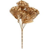 VFM e-Store Christmas Metallic Hydrangea Bush 33cm x 22cm Gold X 1 | Size: 33 cm x 22 cm
