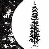 Berkfield Home Slim Artificial Half Christmas Tree with Stand Black 180 cm