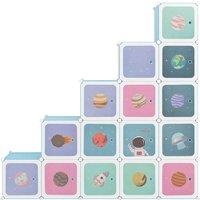 Berkfield Home Practical Cube Storage Cabinet for Kids with 15 Cubes Blue PP