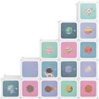 Berkfield Home Practical Cube Storage Cabinet for Kids with 15 Cubes White PP