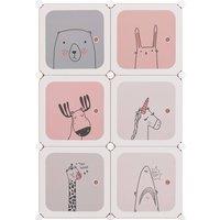 Berkfield Home Practical Cube Storage Cabinet for Kids with 6 Cubes Pink PP