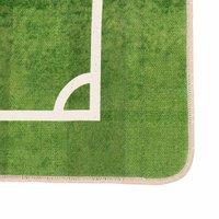Berkfield Home Kids' Rug Green 160x230 cm Football Field Washable Anti Slip | Size: 100 cm diameter