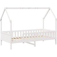 Berkfield Home Kids' House Bed Frame without Mattress White 90x190 cm Single Pine