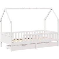 Berkfield Home Kids Bed Frame with Drawers without Mattress 80x200 cm Solid Wood in White