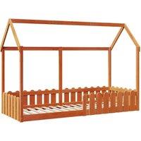 Berkfield Home Kids' House Bed Frame without Mattress Wax Brown 80x200 cm