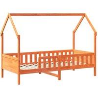 Berkfield Home Kids' House Bed Frame without Mattress Wax Brown 90x200 cm Pine