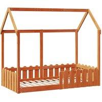 Berkfield Home Kids' House Bed Frame without Mattress Wax Brown 80x160 cm