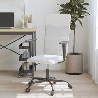 Berkfield Home Office Chair Height Adjustable White Mesh Fabric & Faux Leather