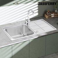 JASSFERRY Stainless Steel Kitchen Sink Reversible Drainer in Silver